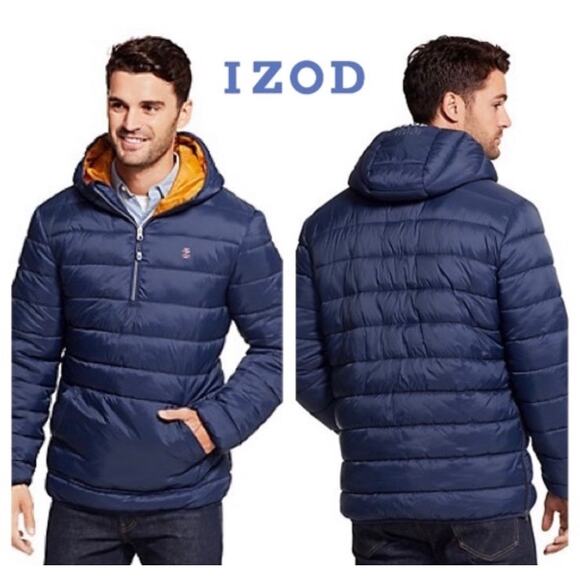 Izod Men's XXL Winter Water-Resistant Puffer Pullover Jacket - Picture 1 of 14